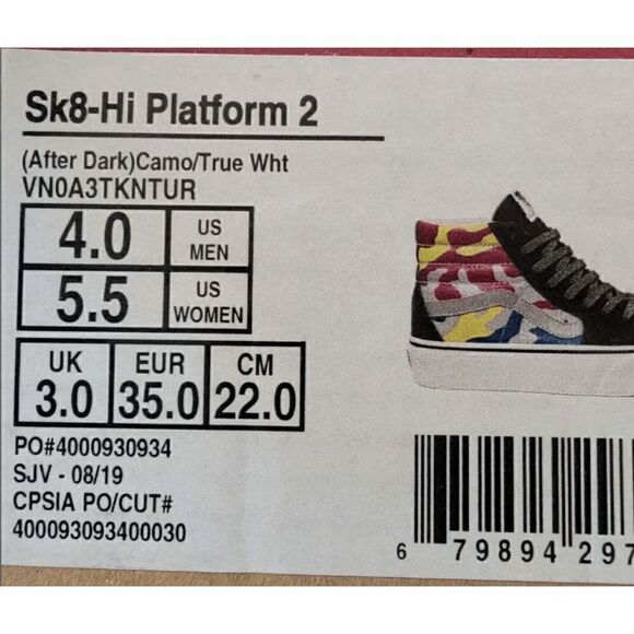 Vans sk8-hi platform 2 after dark women size 5.5 - Picture 7 of 7